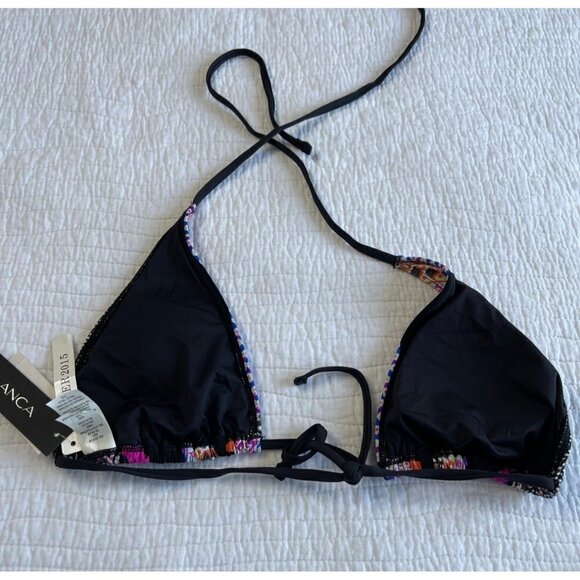 La Blanca String Bikini Top SZ 10 Colorful Print NEW - Picture 6 of 8